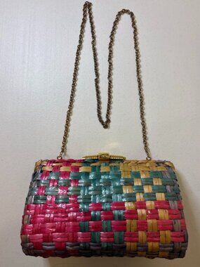 Vintage Neiman Marcus Multicolor Woven Handbag
